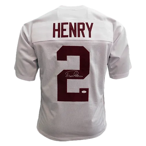 Derrick Henry Autographed White College Football Jersey JSA