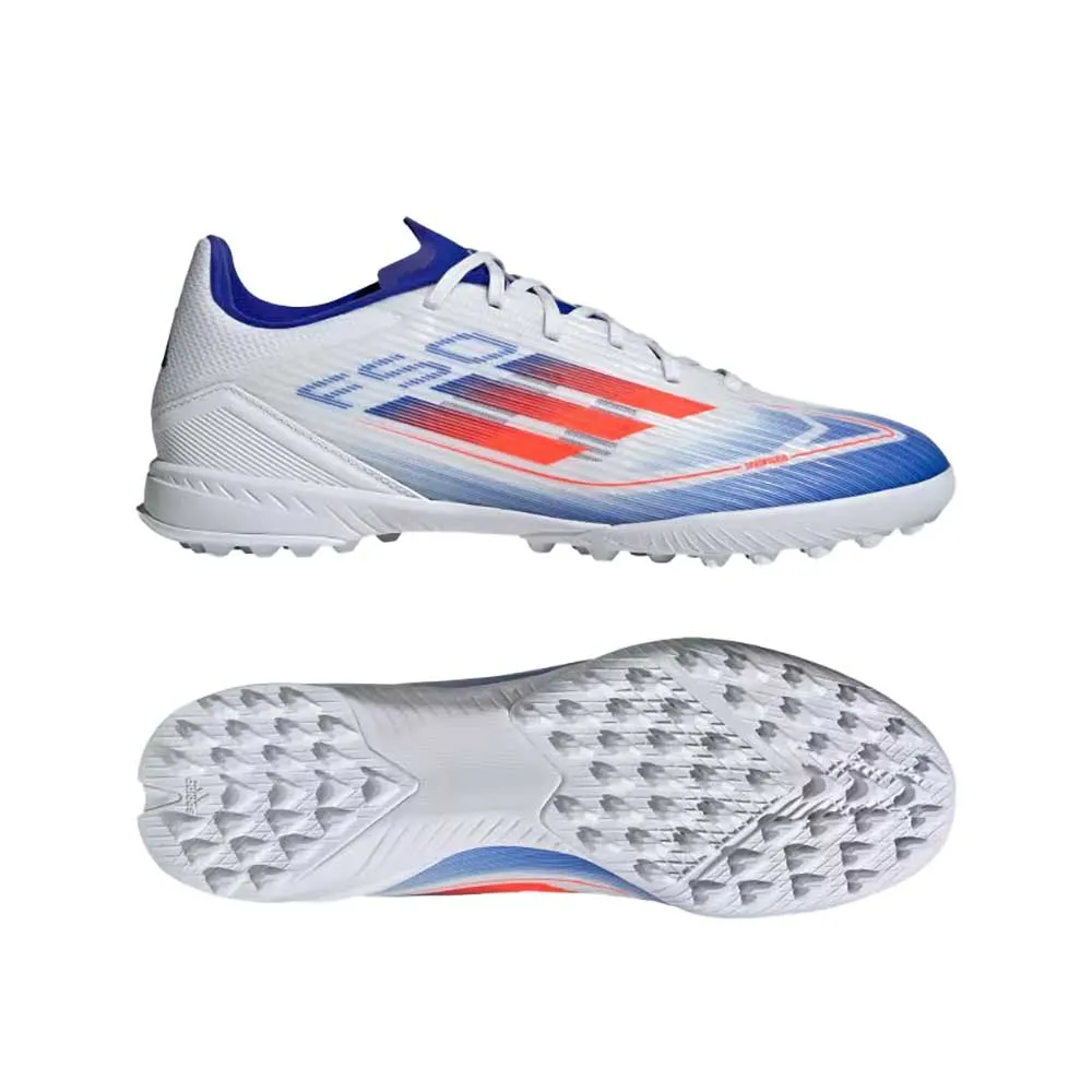 F50 League TF Soccer Shoe - Cloud White / Solar Red / Lucid Blue - Regular (D)