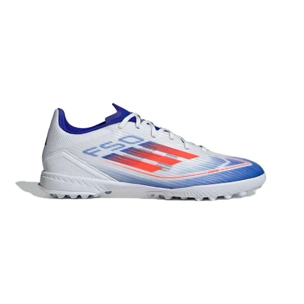 F50 League TF Soccer Shoe - Cloud White / Solar Red / Lucid Blue - Regular (D)