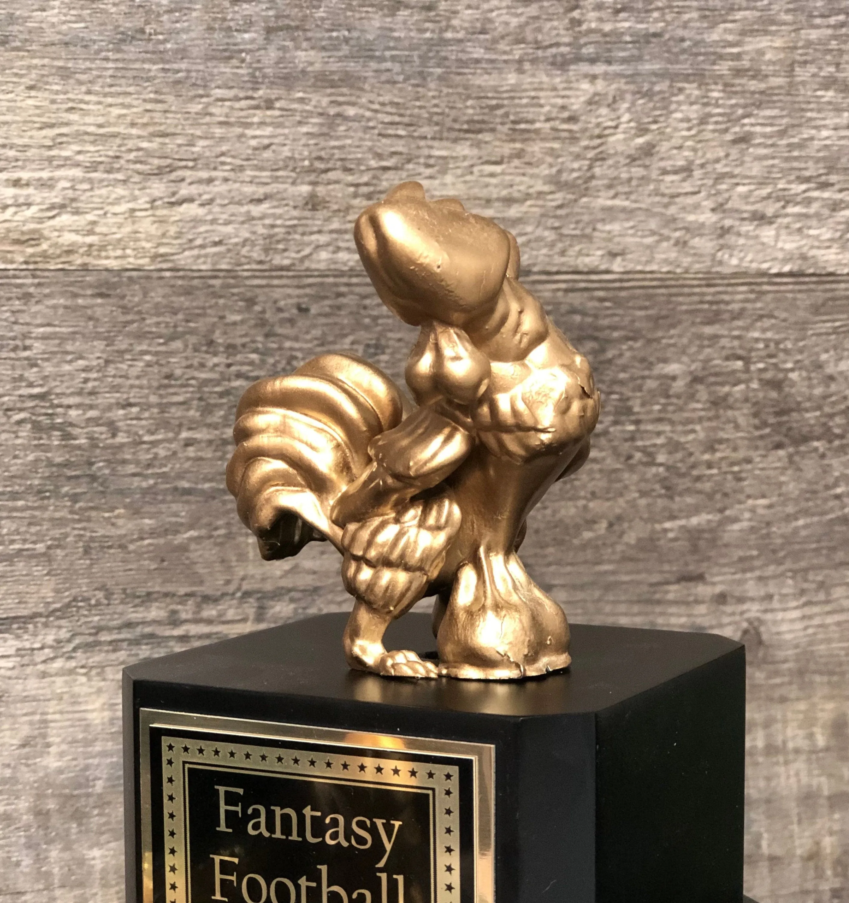 Fantasy Football Golden Cock Rooster Loser Perpetual Trophy Last Place Sacko Funny Biggest Cock Trophy Adult Humor Gag Gift Testicle Penis