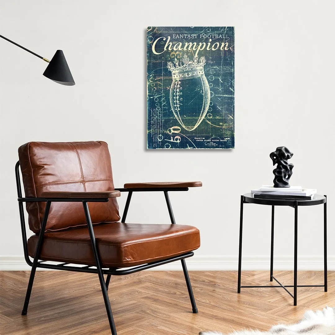 Fantasy Football Patent Blueprint - Metal Wall Art