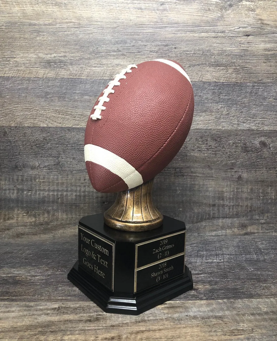 Fantasy Football Trophy FULL SIZE Color Football FFL Trophy 15" Football 6 or 12 Year Perpetual Championship League Award Winner