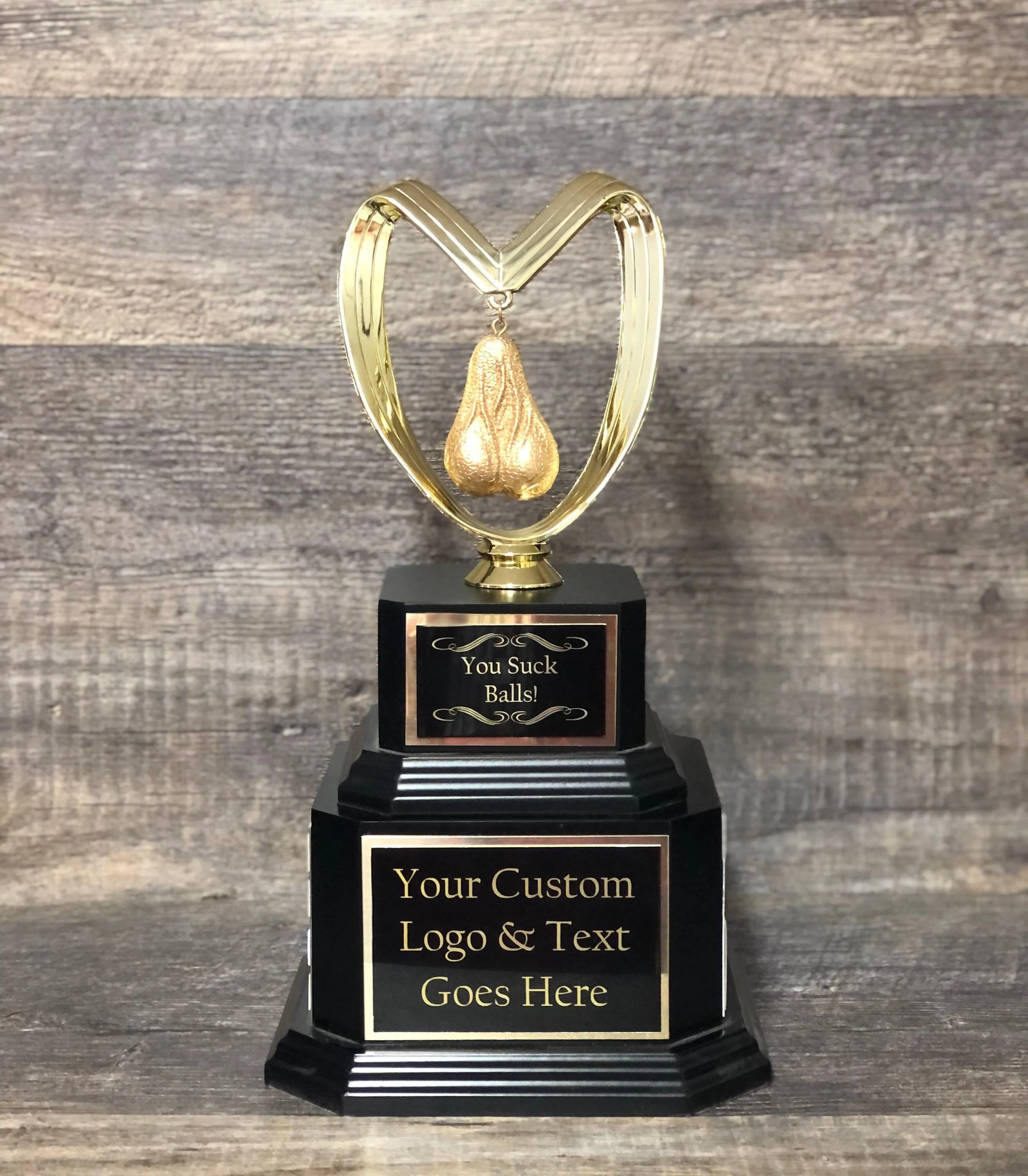 Fantasy Football Trophy Perpetual Last Place GOLDEN Balls You Suck FFL Sacko Trophy You've Got Balls Funny Trophy Adult Humor Testicle