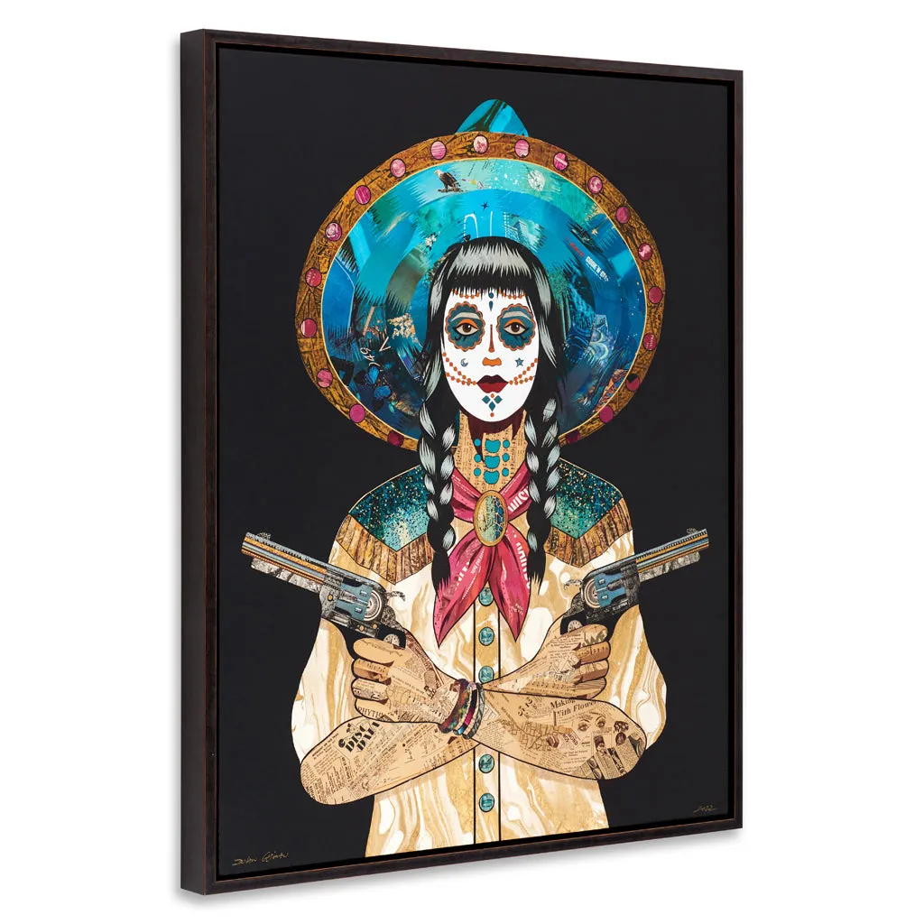 FOOL'S GOLD (MIDNIGHT) canvas art print with float frame