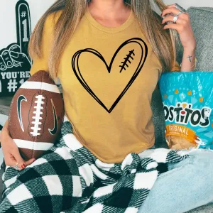 Football Heart Graphic Tee