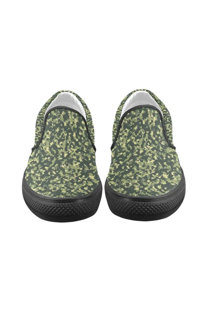 Forest Camouflage Men's Unusual Slip-on Canvas Shoes (Model 019)