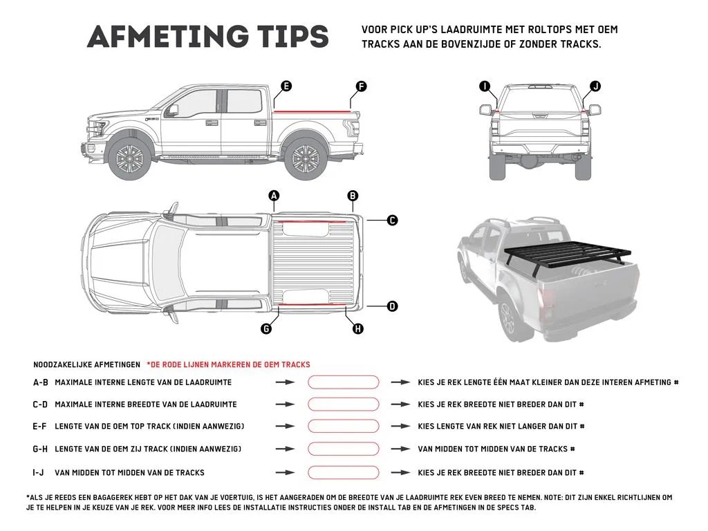 Front Runner Pickup Truck Slimline II Load Bed Rack Kit / 1165 (W) x 1358 (L)