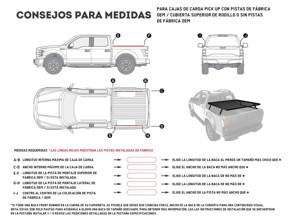 Front Runner Pickup Truck Slimline II Load Bed Rack Kit / 1165 (W) x 1358 (L)