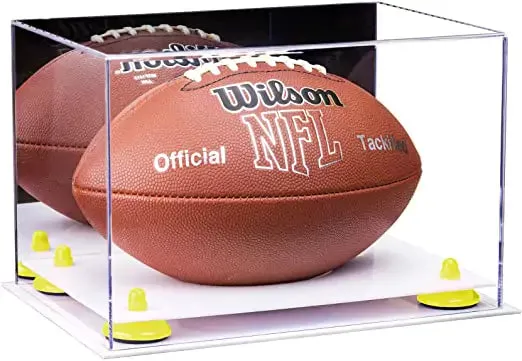 Full-Size Football Display Case Horizontal - Mirror No Wall Mounts (B41/A004)