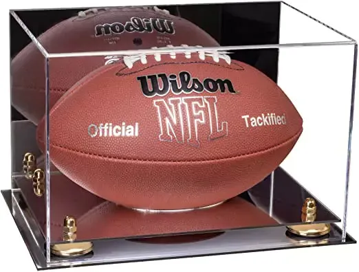 Full-Size Football Display Case Horizontal - Mirror No Wall Mounts (B41/A004)