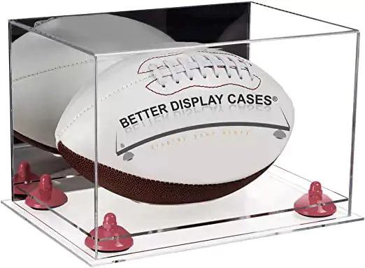 Full-Size Football Display Case Horizontal - Mirror No Wall Mounts (B41/A004)