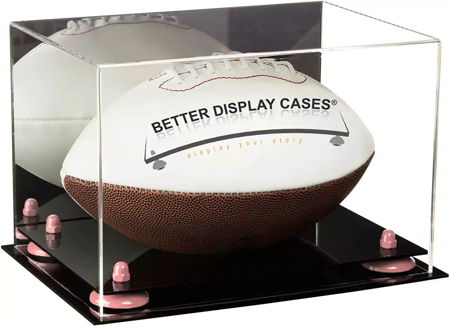 Full-Size Football Display Case Horizontal - Mirror No Wall Mounts (B41/A004)