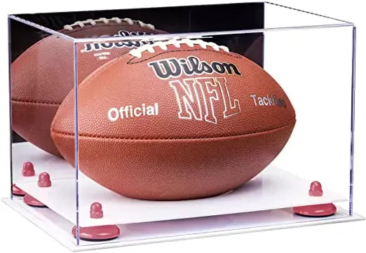 Full-Size Football Display Case Horizontal - Mirror No Wall Mounts (B41/A004)