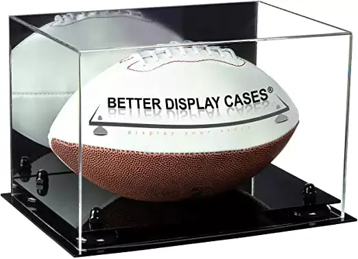 Full-Size Football Display Case Horizontal - Mirror No Wall Mounts (B41/A004)