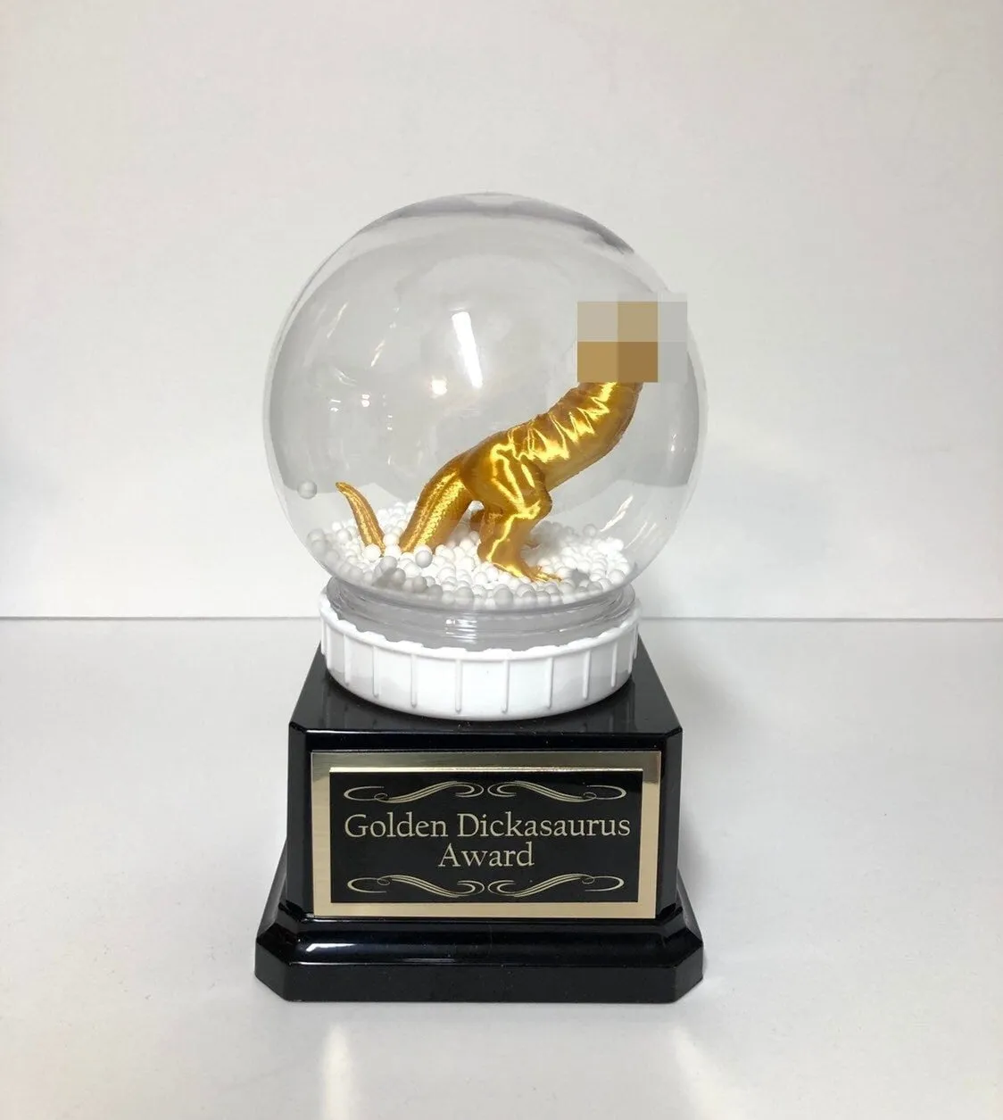 Funny Trophy Snow Globe Dickasaurus Award Funny Gift You're A Dick Secret Santa Christmas Gag Gift LOSER Trophy FFL Last Place Fantasy Penis