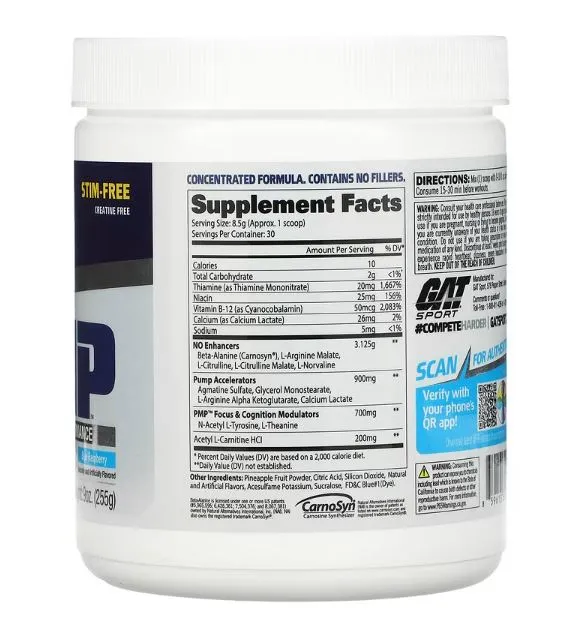 GAT PMP Stim Free Pre-Workout (30 Serve)