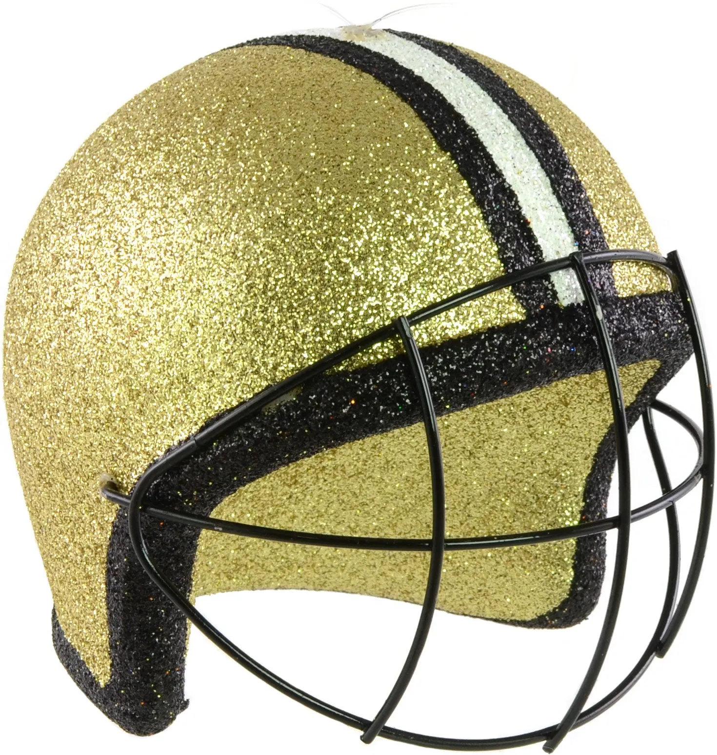 Glitter Football Ornament Assortment: Black & Gold ( Set of 3)