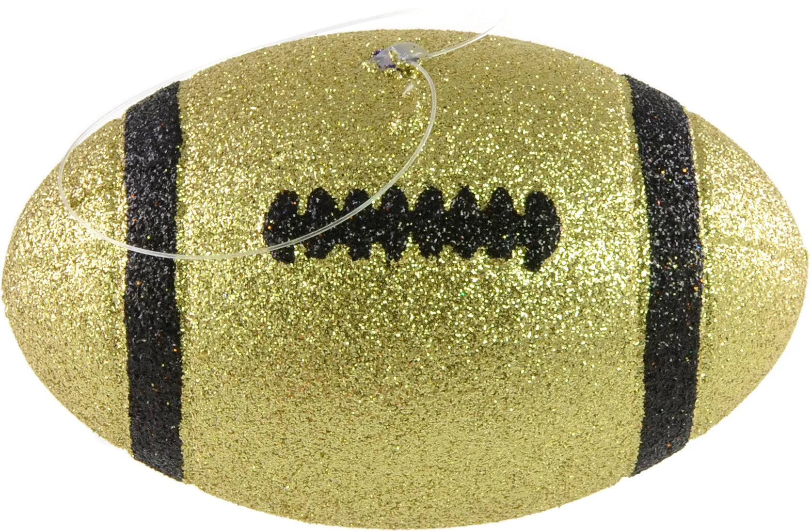 Glitter Football Ornament Assortment: Black & Gold ( Set of 3)