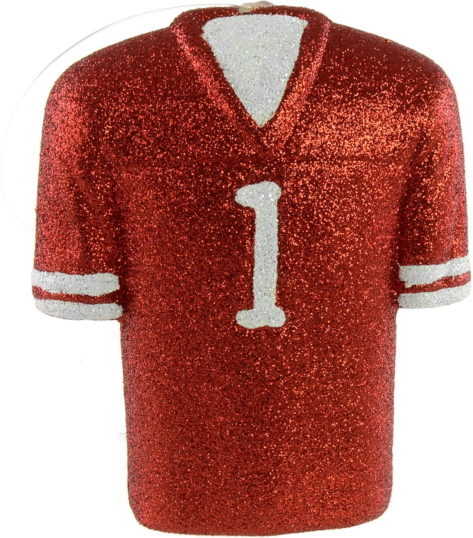 Glitter Football Ornament Assortment: Red & Navy Blue (Set of 3)