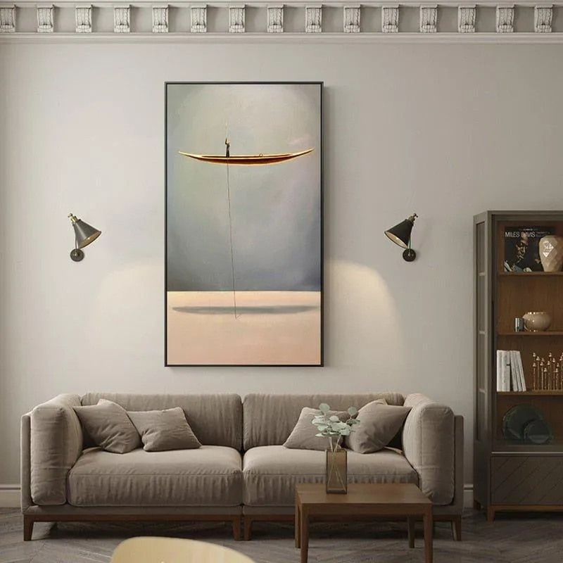 Golden Boat Wall Art Print