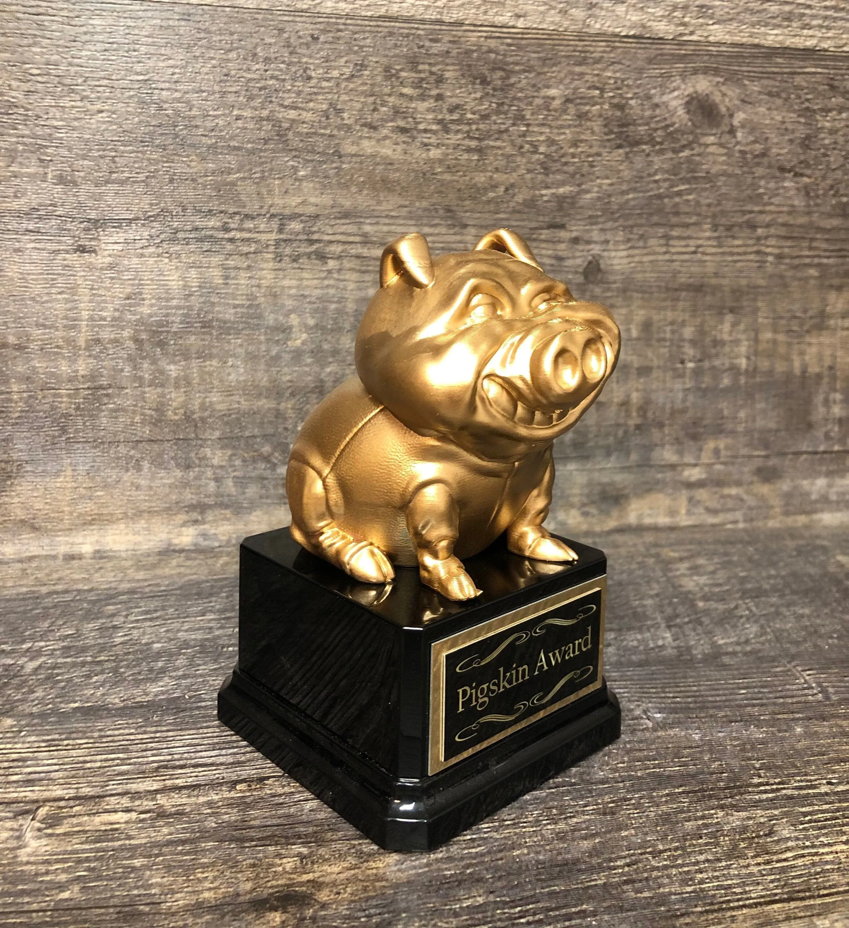 Golden Pigskin Award Fantasy Football Trophy FFL Champ Trophy Adult Humor Fantasy Winner Award or Worst Stats Trophy Funny Trophy Gag Gift