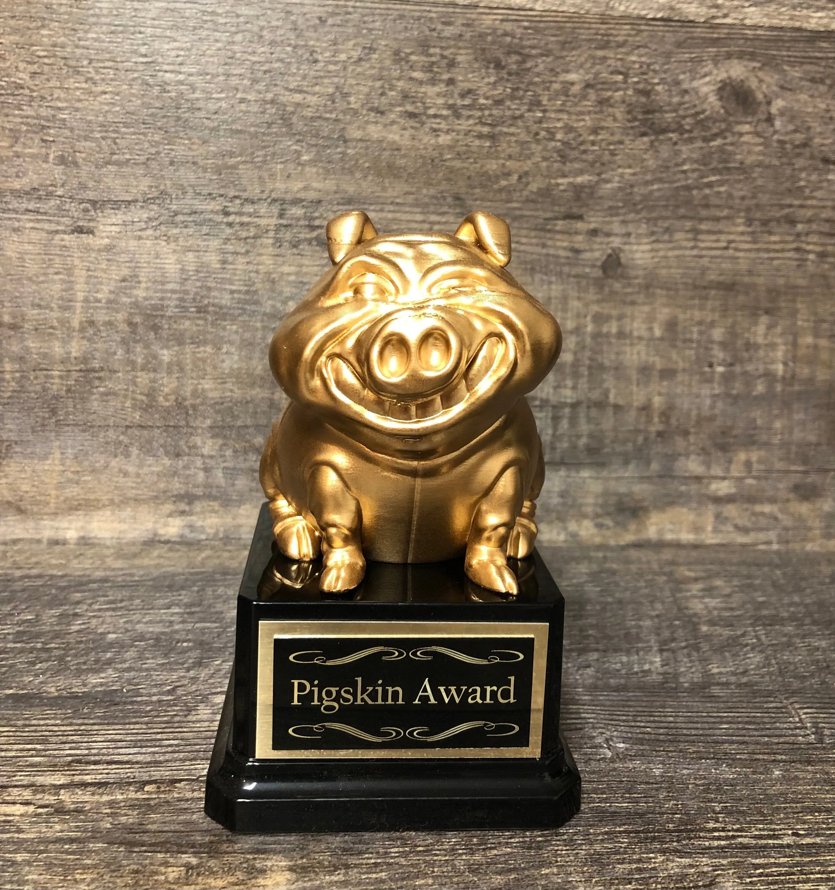 Golden Pigskin Award Fantasy Football Trophy FFL Champ Trophy Adult Humor Fantasy Winner Award or Worst Stats Trophy Funny Trophy Gag Gift