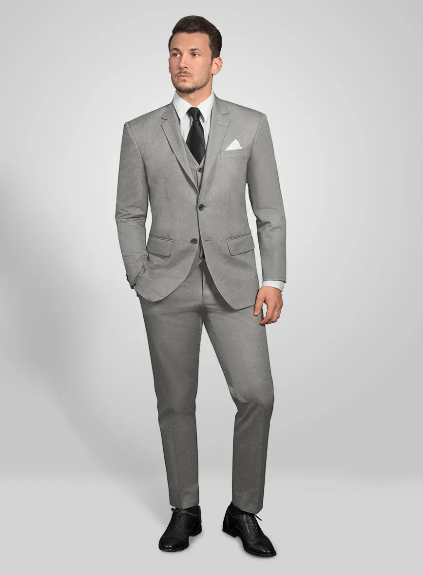 Gray Feather Cotton Canvas Stretch Suit