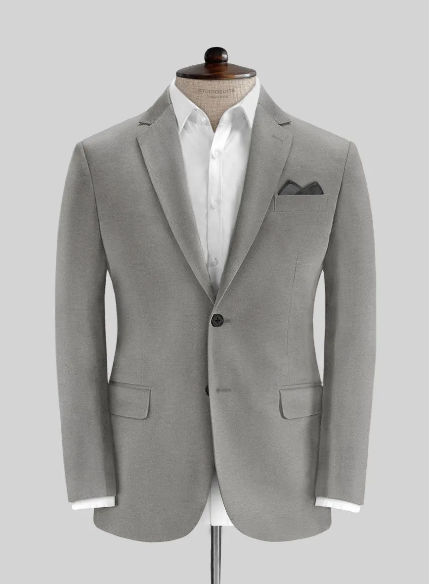 Gray Feather Cotton Canvas Stretch Suit