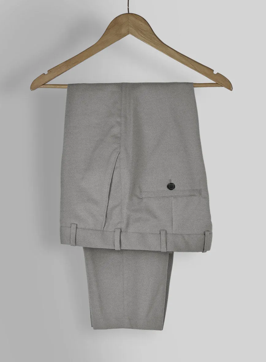 Gray Feather Cotton Canvas Stretch Suit