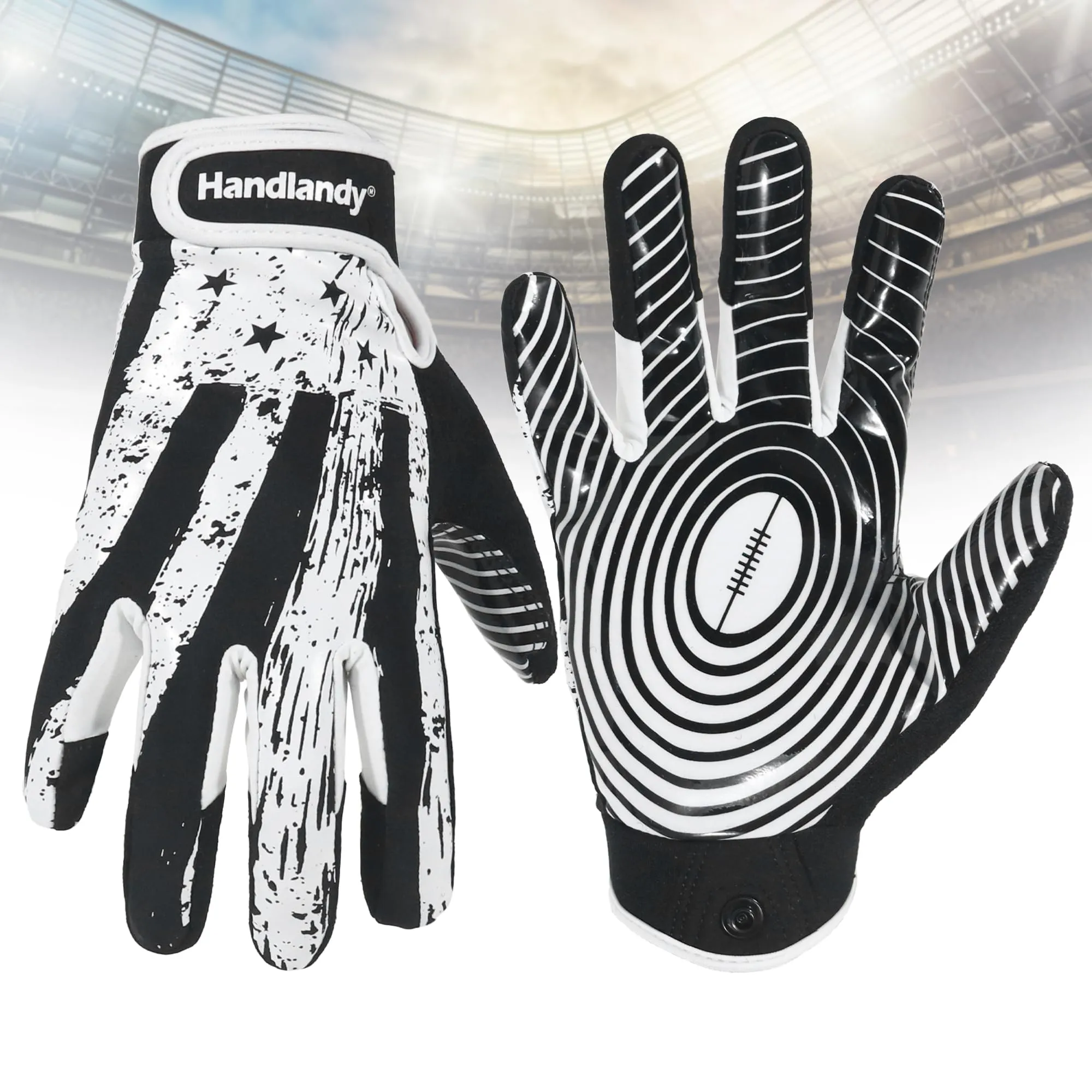 HANDLANDY Youth Football Gloves for Boys Girls, Sticky Wide Receiver Gloves for Kids, Junior Flag Football Gloves S762 S780