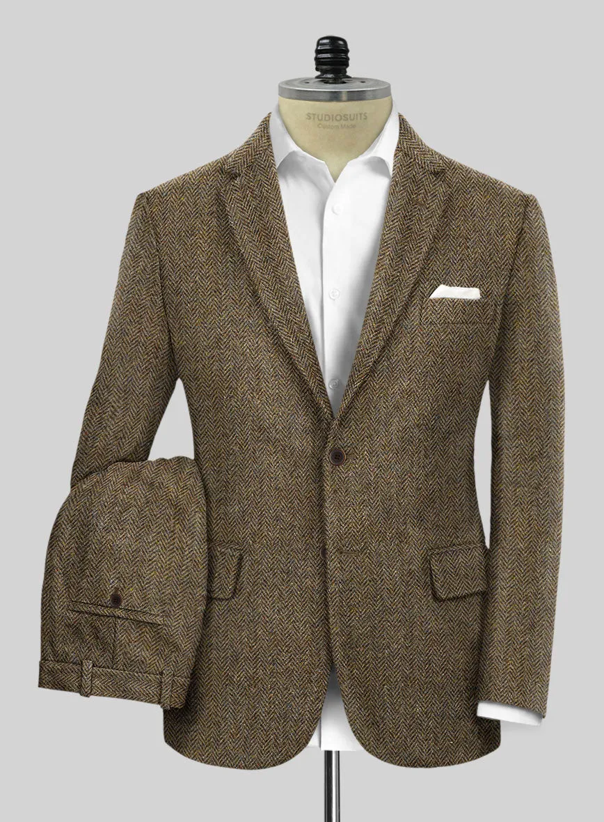 Harris Tweed Hebridean Brown Herringbone Suit