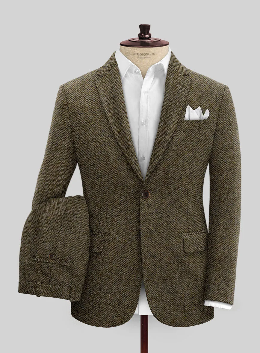 Harris Tweed Ridge Brown Herringbone Suit