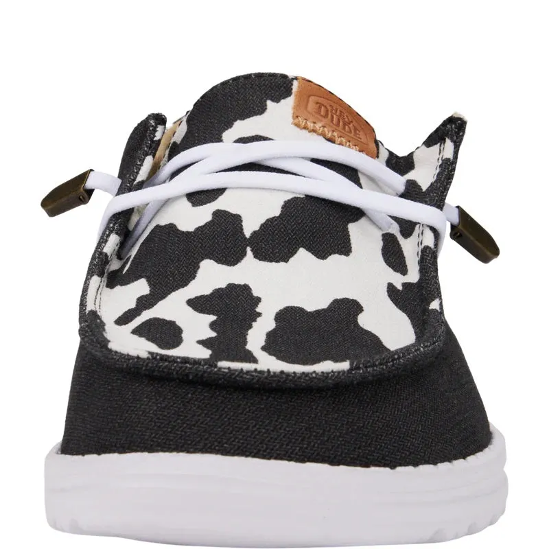 'Hey Dude' Women's Wendy Animal - Black / Cow