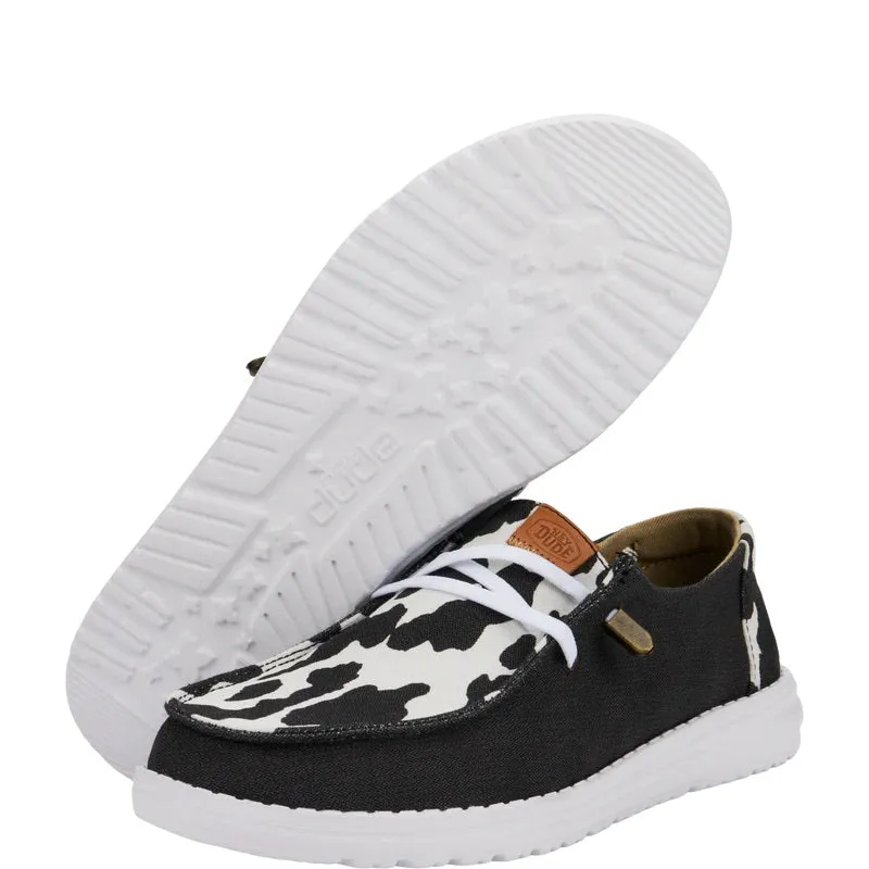 'Hey Dude' Women's Wendy Animal - Black / Cow