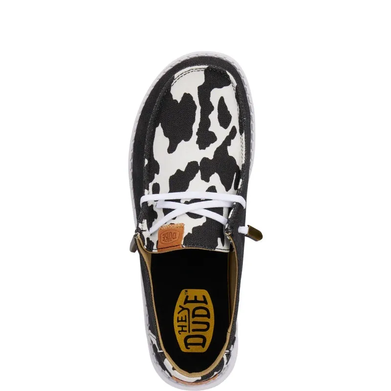 'Hey Dude' Women's Wendy Animal - Black / Cow