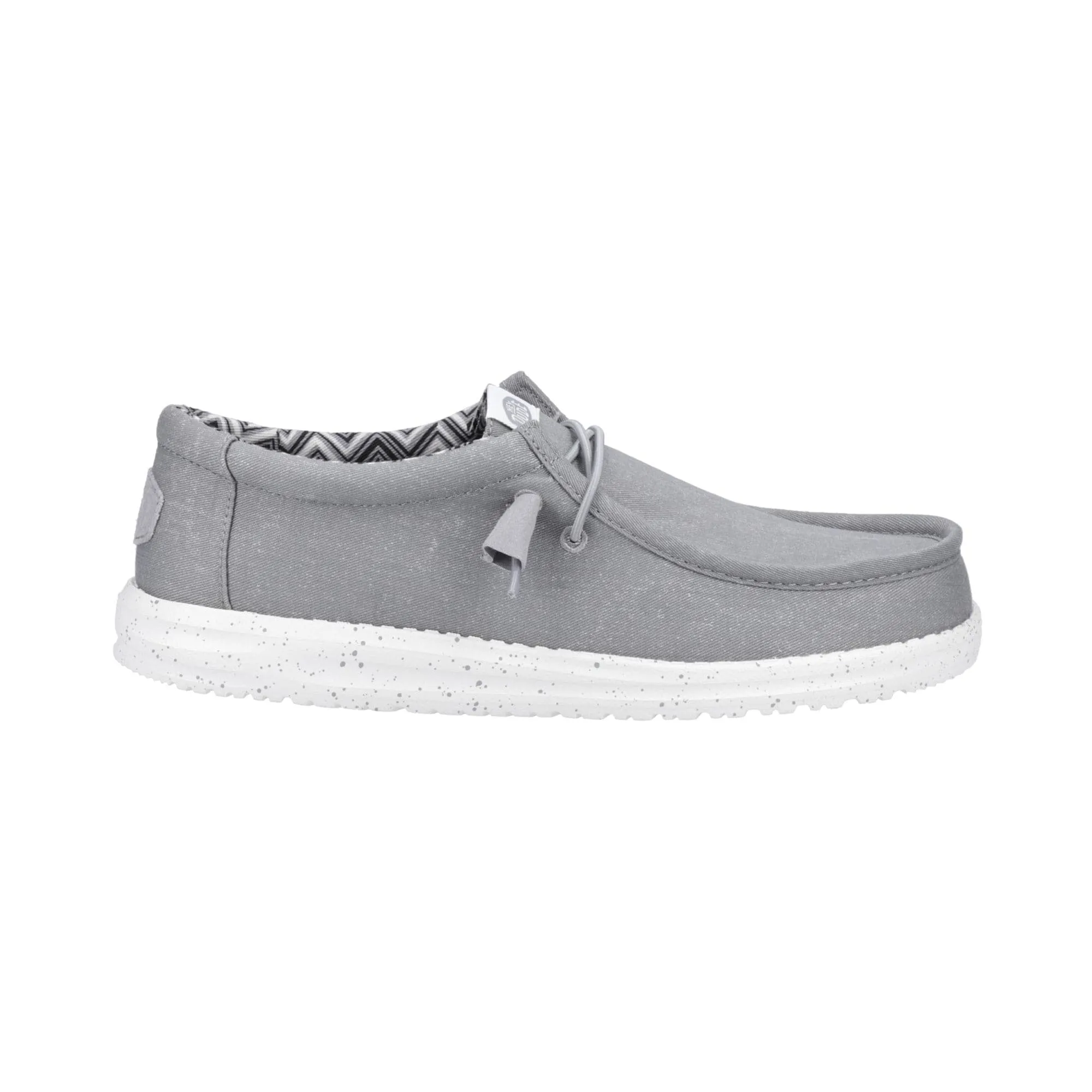 HEYDUDE Wally Mens Canvas Shoe - Light Grey