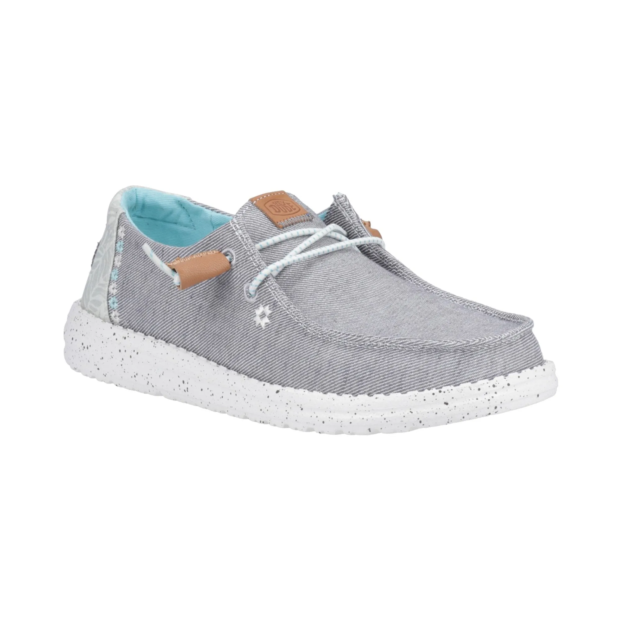 HEYDUDE Wendy Heathered Slub Tropical Womens Shoe - Grey