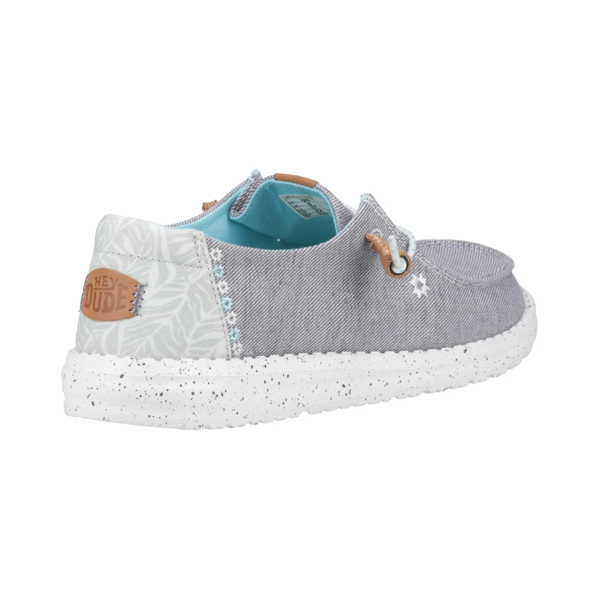 HEYDUDE Wendy Heathered Slub Tropical Womens Shoe - Grey