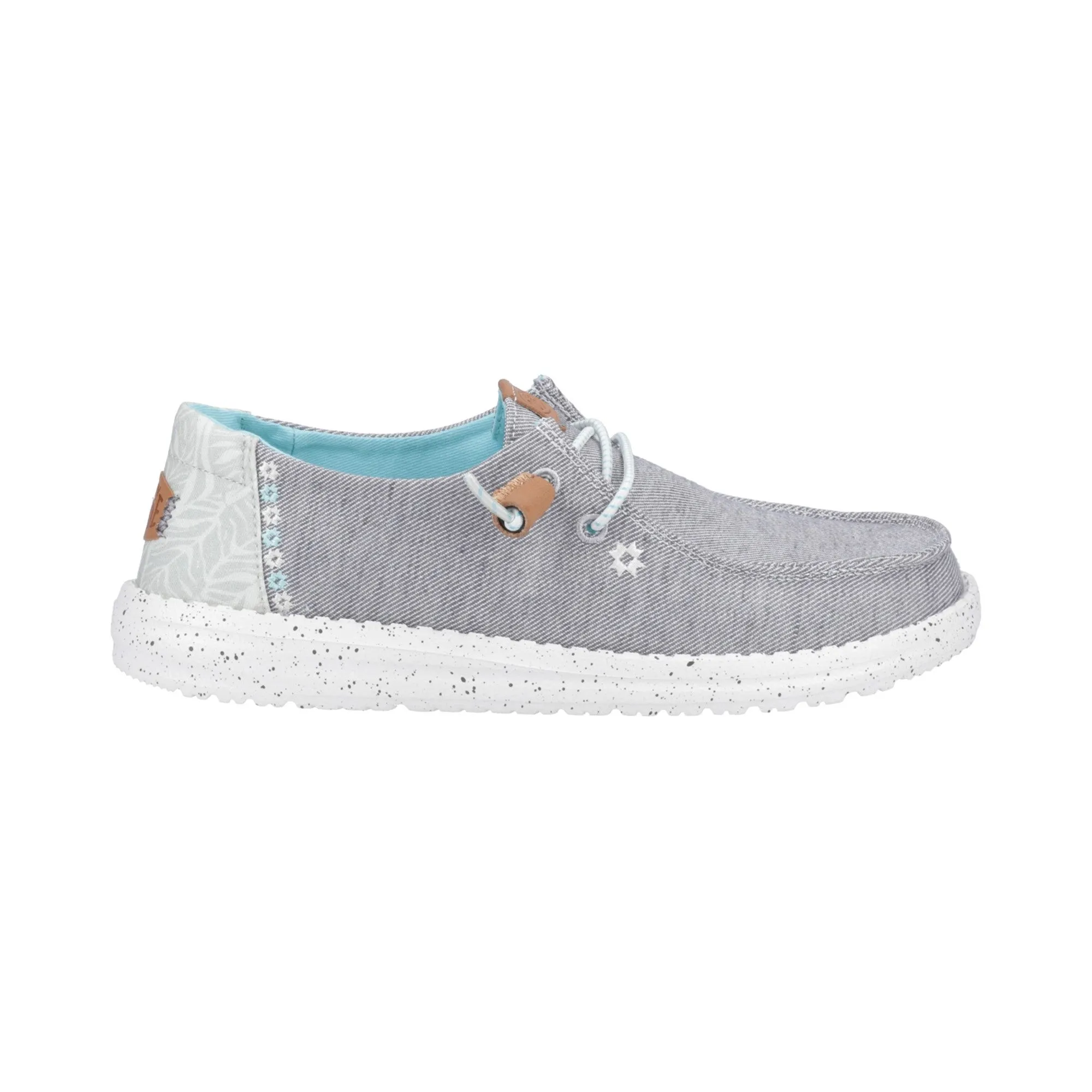 HEYDUDE Wendy Heathered Slub Tropical Womens Shoe - Grey