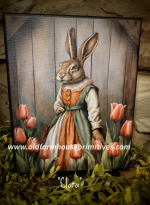 #HGC1037 "CLARA" Bunny 8x10 Canvas Print