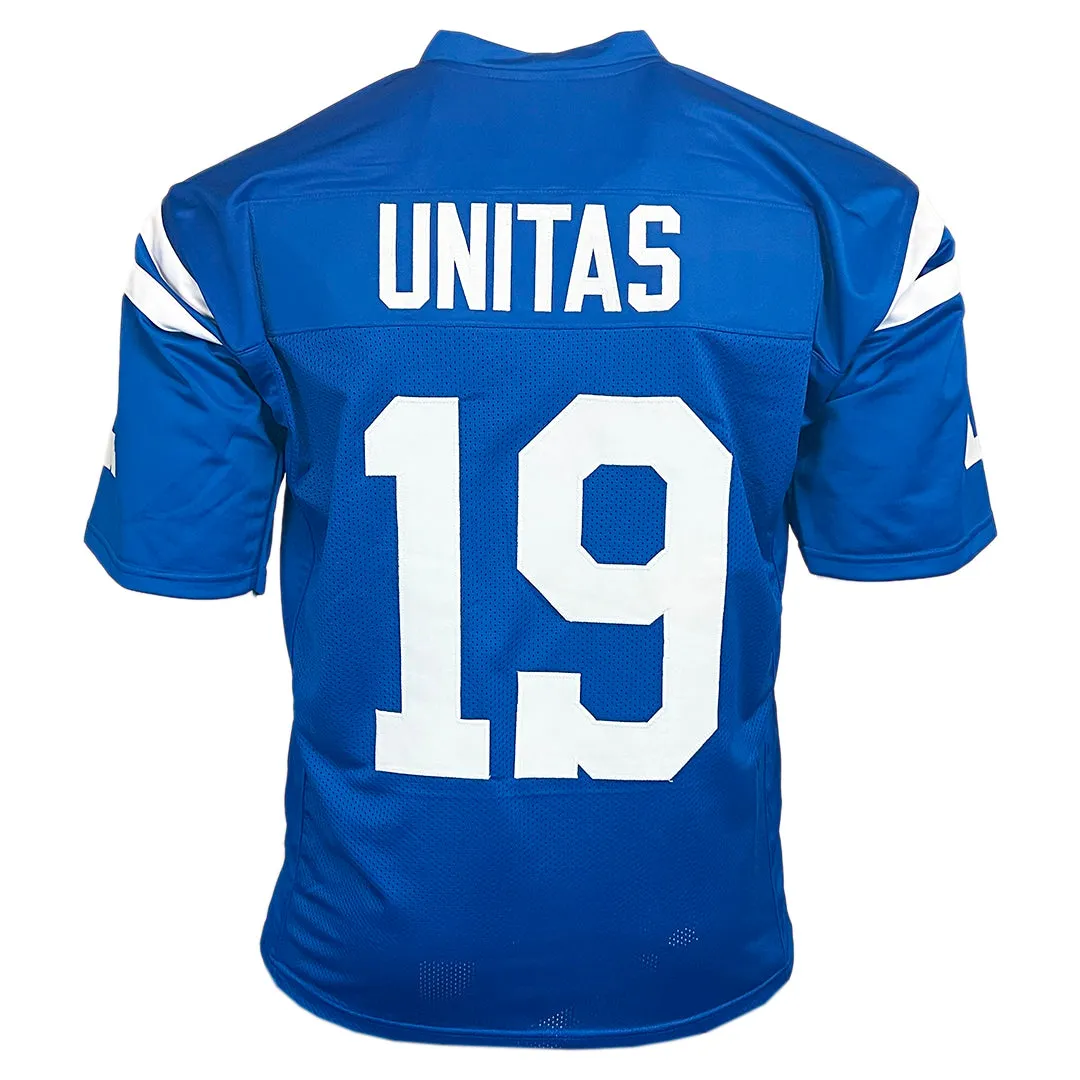 Johnny Unitas Unsigned Indianapolis Blue Football Jersey