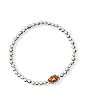 Kendra Scott Football Silver Stretch Bracelet in Orange Goldstone