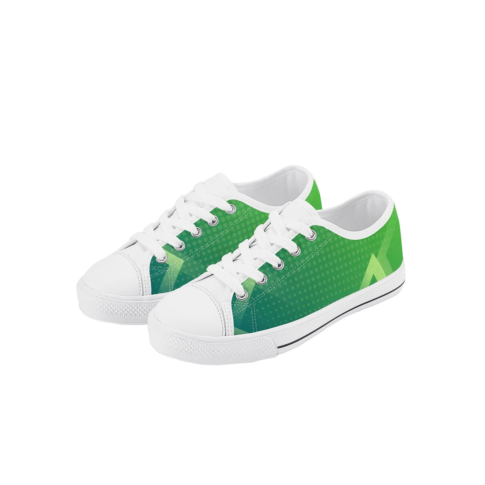 Kids Low Top Canvas Sneakers - Green