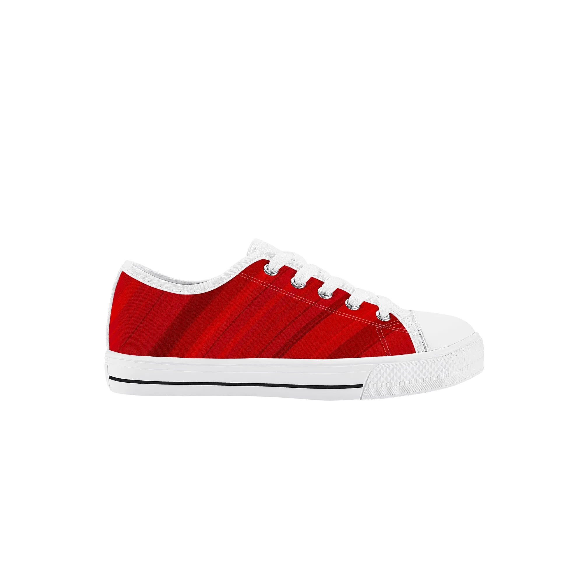 Kids Low Top Canvas Sneakers - Red