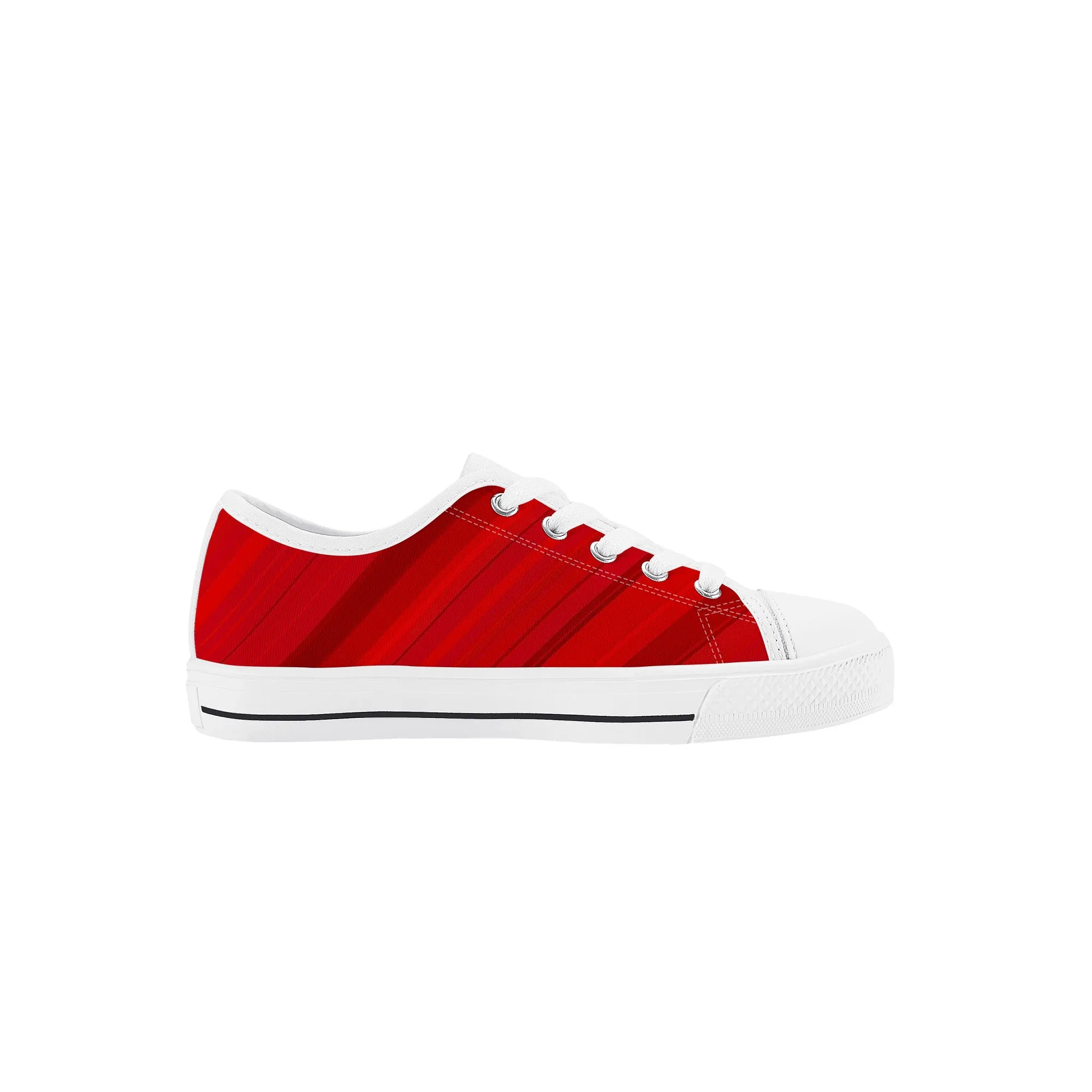 Kids Low Top Canvas Sneakers - Red