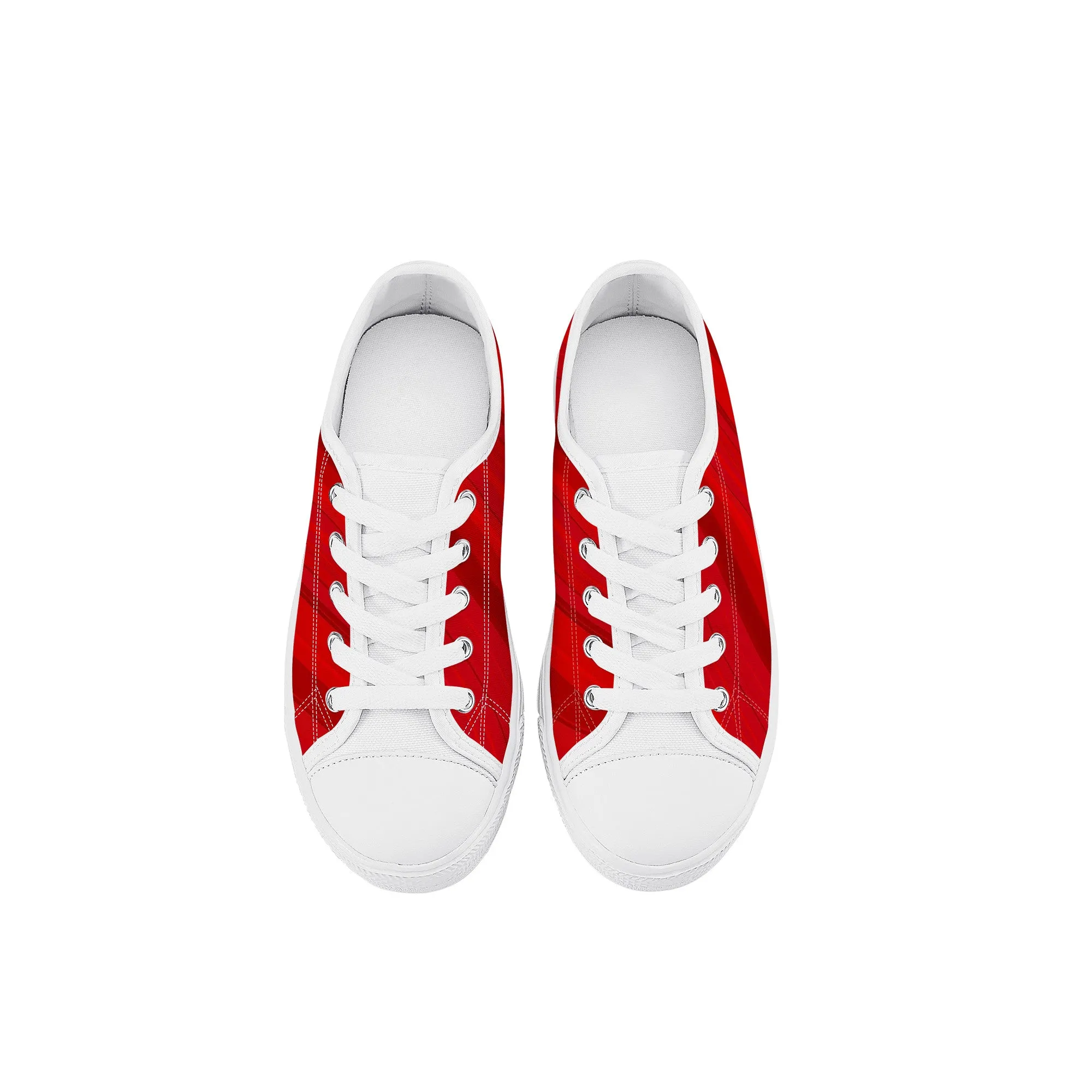 Kids Low Top Canvas Sneakers - Red