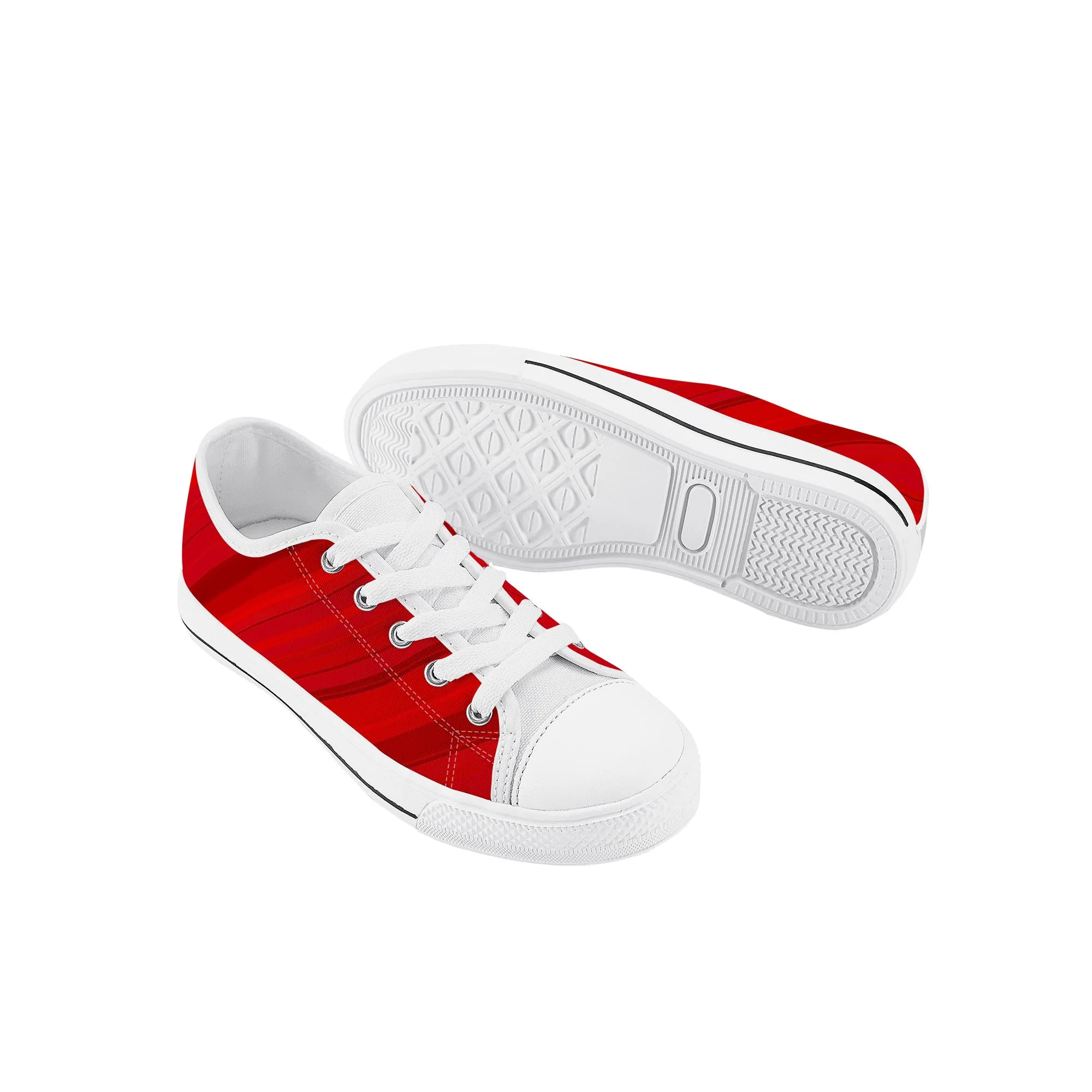 Kids Low Top Canvas Sneakers - Red