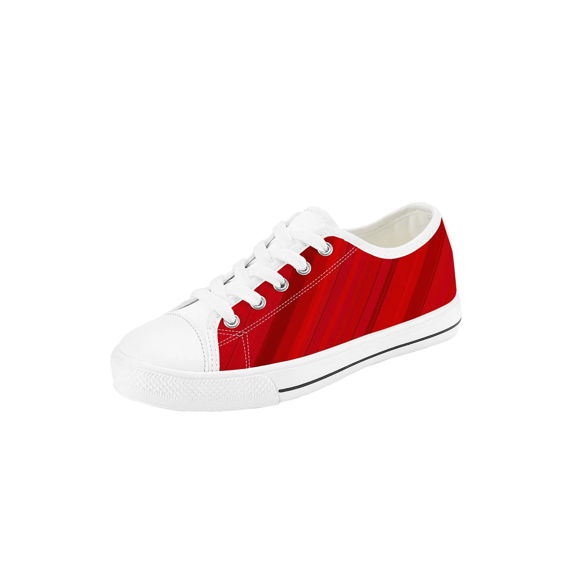 Kids Low Top Canvas Sneakers - Red