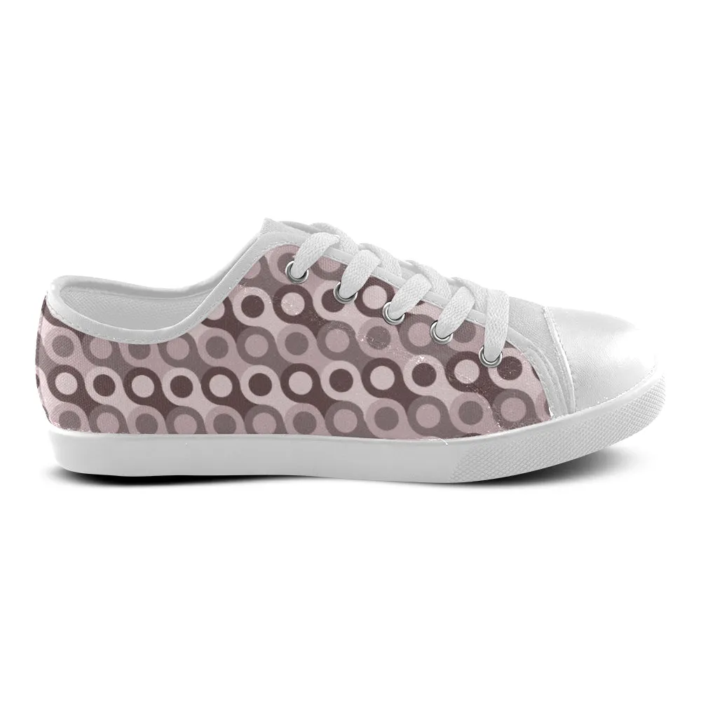 Kids's Stacked Dots Polka Print Canvas Low Top Shoes