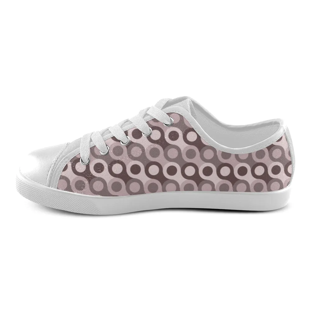 Kids's Stacked Dots Polka Print Canvas Low Top Shoes